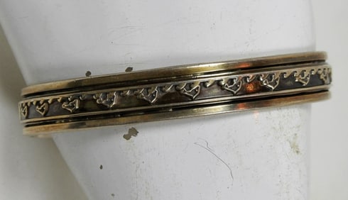 1 STERLING MEXICO STAMPED SLIDE ON BRACELET