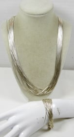 LIQUID STERLING NECKLACE & BRACELET SET