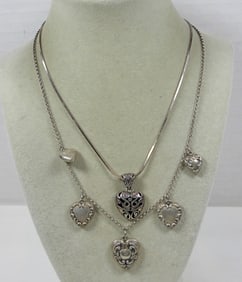 2 STERLING HEART NECKLACE