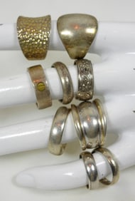 9 STERLING WOMENS RINGS
