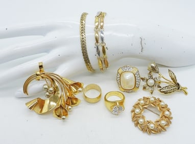 CORO, NAPIER, AVON PIN,S BRACELETS, RINGS
