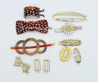 (11) VINTAGE HAIR CLIPS