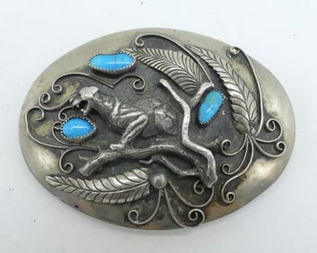 VINTAGE TURQUOISE BELT BUCKLE