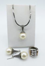 VTG MARCASITE & PEARL SET
