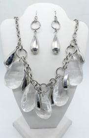 TEARDROP DRESSY NECKLACE & EARRINGS