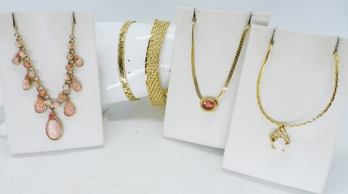 GOLD TONE NECKLACES & BRACELETS