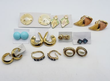 (10)PAIR OF VTG / MODERN PIERCED EARRINGS