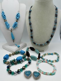 (9) BEADED GEMSTONE BRACELETS & MORE