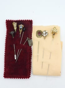 8 VINTAGE HAT PINS