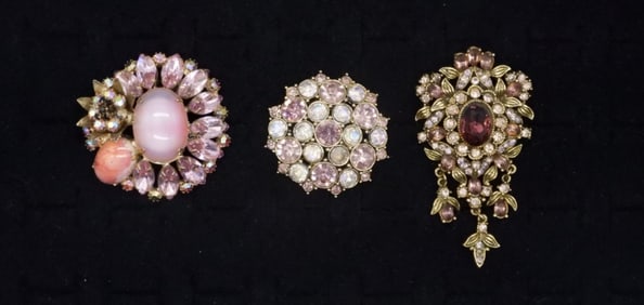 HOLLY CRAFT BROOCH & TWO OTHERS