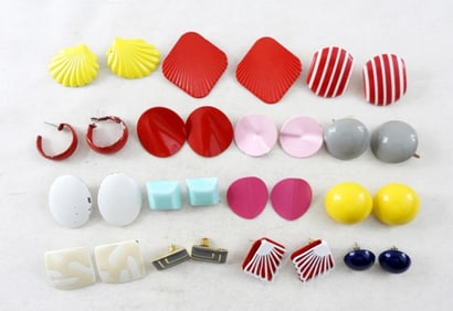 15 VINTAGE COLORFUL FASHION EARRINGS