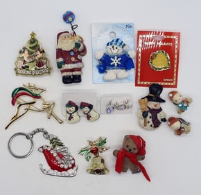 (12)CHRISTMAS PINS & EARRINGS