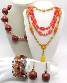 REDS /ORANGES BEADED BRACELETS & MORE