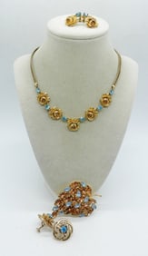 VTG BLUE RHINESTONE SET