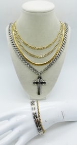 6 GOLD / SILVER TONE CHAINS & BRACELETS