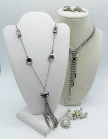 RHINESTONE NECKLACES / EARRINGS & PINS