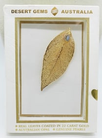 GOLD COATED LEAFE W/ AUSTRALIAN OPAL