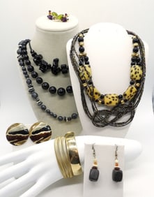 PRETTY BLACK & GOLD NECKLACES & MORE