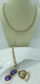 4 PIECE GOLD TONE FASHION JEWELRY