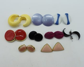 (9) 1980'S PIERCED EARRINGS