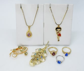 BETTY BOOP NECKLACE, RINGS & BROOCHES