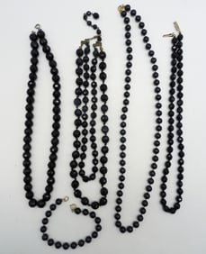 VINTAGE BLACK NECKLACES & BRACELET