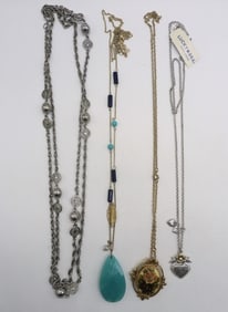 4 LONG FASHION NECKLACES