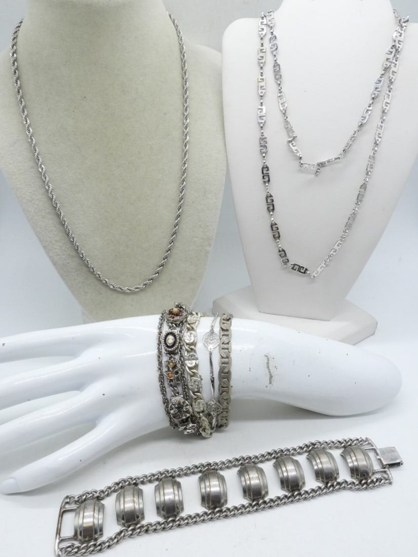 CORO & MORE BRACELETS + NECKLACES: TWO NECKLACES, 20-30". CORO BRACELET & 4 OTHERS, 6-8".