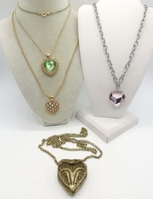 4 HEART NECKLACES
