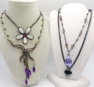 LIA SOPHIA, HEMATITE, VTG GLASS BEADS