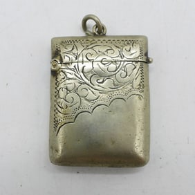 VINTAGE MATCH SAFE - SILVER TONE