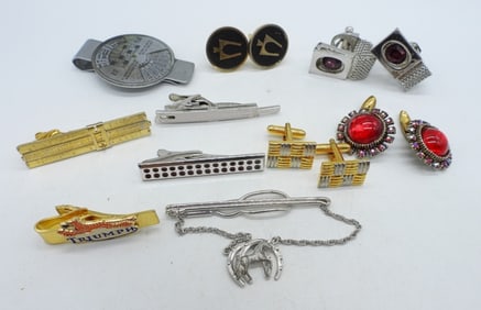 (10) VTG TIE CLIPS & CUFF LINKS