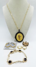 BLACK & GOLD TONED FASHION JEWELRY SET