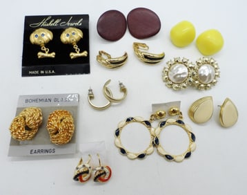 (10) PAIR PIERCED & CLIP ON EARRINGS