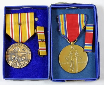 (2) MILITARY MEDALS - WWII FREEDOM,