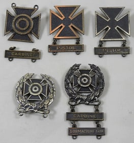 MILITARY SHARPSHOOTER / PISTOL MEDALS