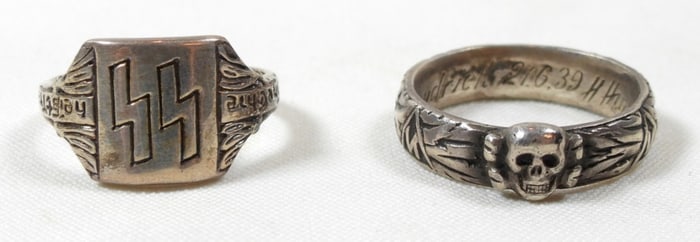 (2) GERMAN WAR EMBLEM RINGS