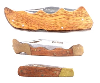 SINGLE BLADE WOODEN HANDLE KNIVES (3)