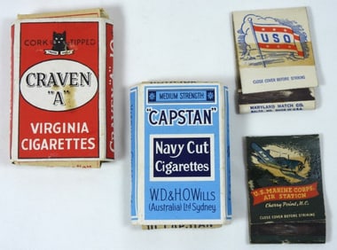 2 VINTAGE CIGARETTE BOXES W/CIGARETTES IN THEM