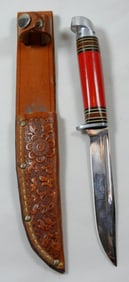 WESTERN FIELD RED HANDLE HUNTING KNIFE