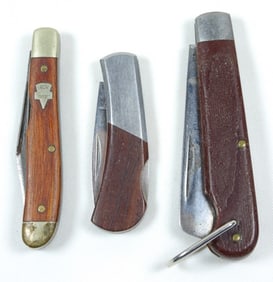 3 WOODEN POCKET KNIVES