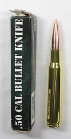 .50 CAL BULLET KNIFE IN ORIGINAL BOX