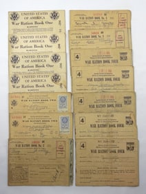 14 US WAR RATION BOOKS 1-4