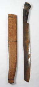 VINTAGE CIVIL WAR KNIFE WITH WOODEN SHEATH