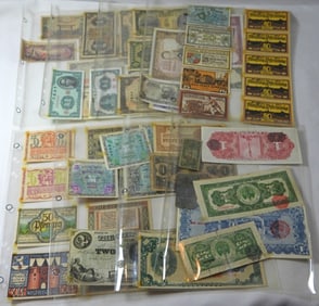 9 SHEETS OF VINTAGE FOREIGN CURRENCY
