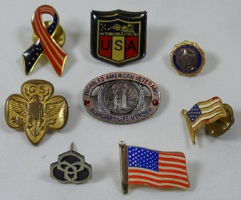 8 VARIETY MINI USA STYLE PINS