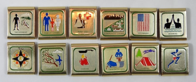 12 VARIETY BELT LOOP BOY SCOUT SKILL AWARD