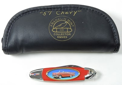 VINTAGE PAINTED ENGRAVED "57 CHERRY" KNIFE