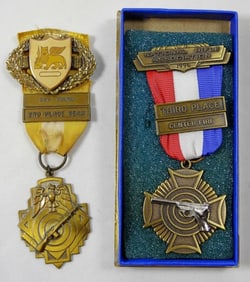 (2) RIFLE RIBBONS - 1964 2nd PLACE &