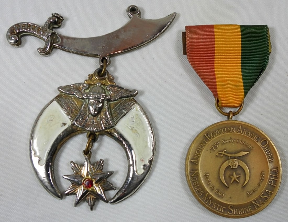 (2) SHRINERS MEDALS - ARABIC ORDER (1 of 2)